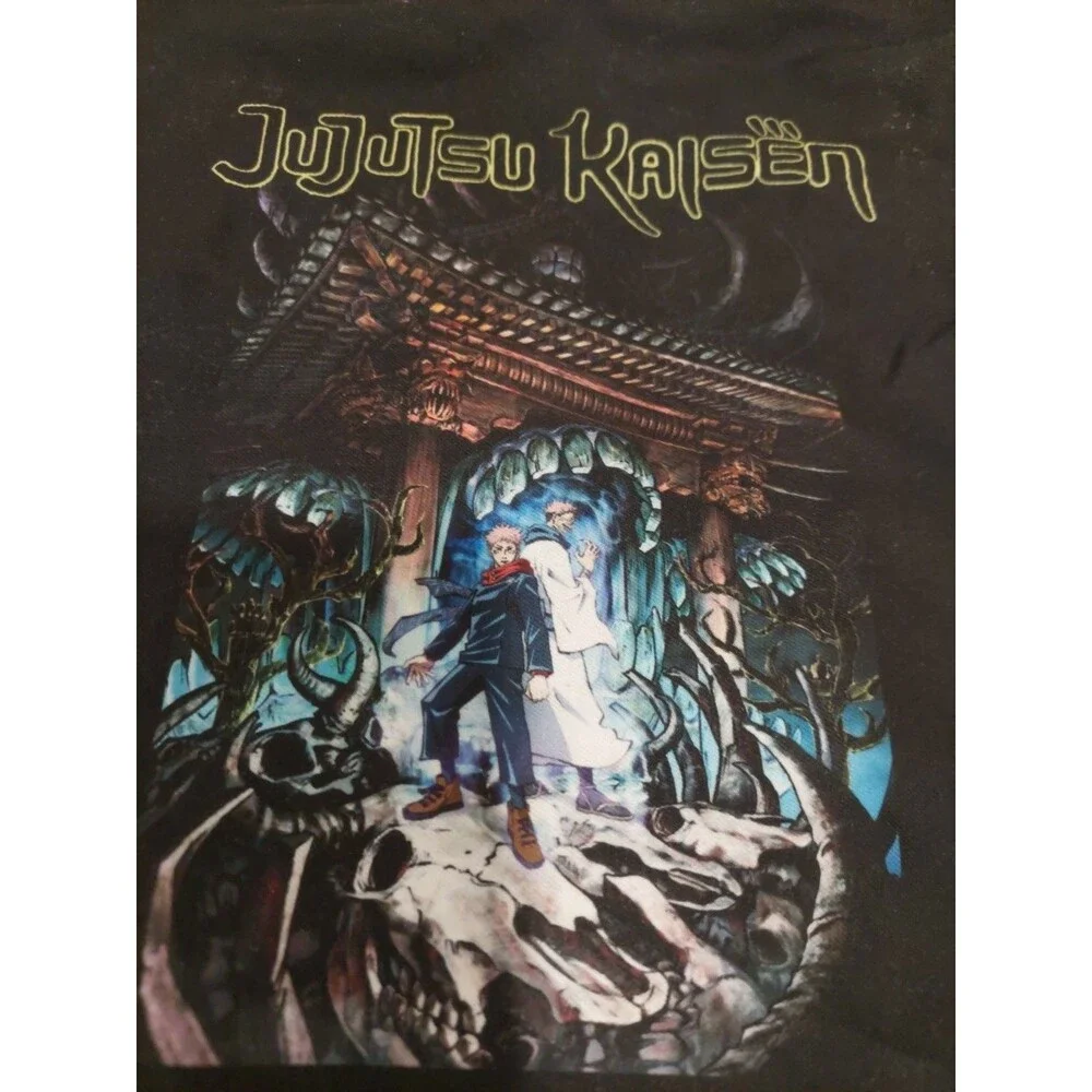 Japan Anime Jujutsu Kaisen Gojo Satoru Yuji & Sukuna Black Tote Bag By OXGN